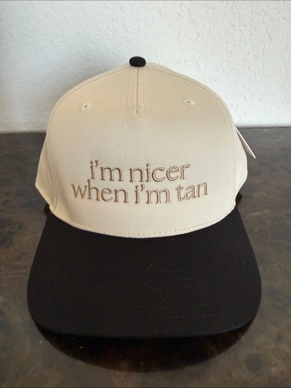 New! Katydid “I'm Nicer When I'm Tan” Funny Two-Toned Vintage Trucker Hat